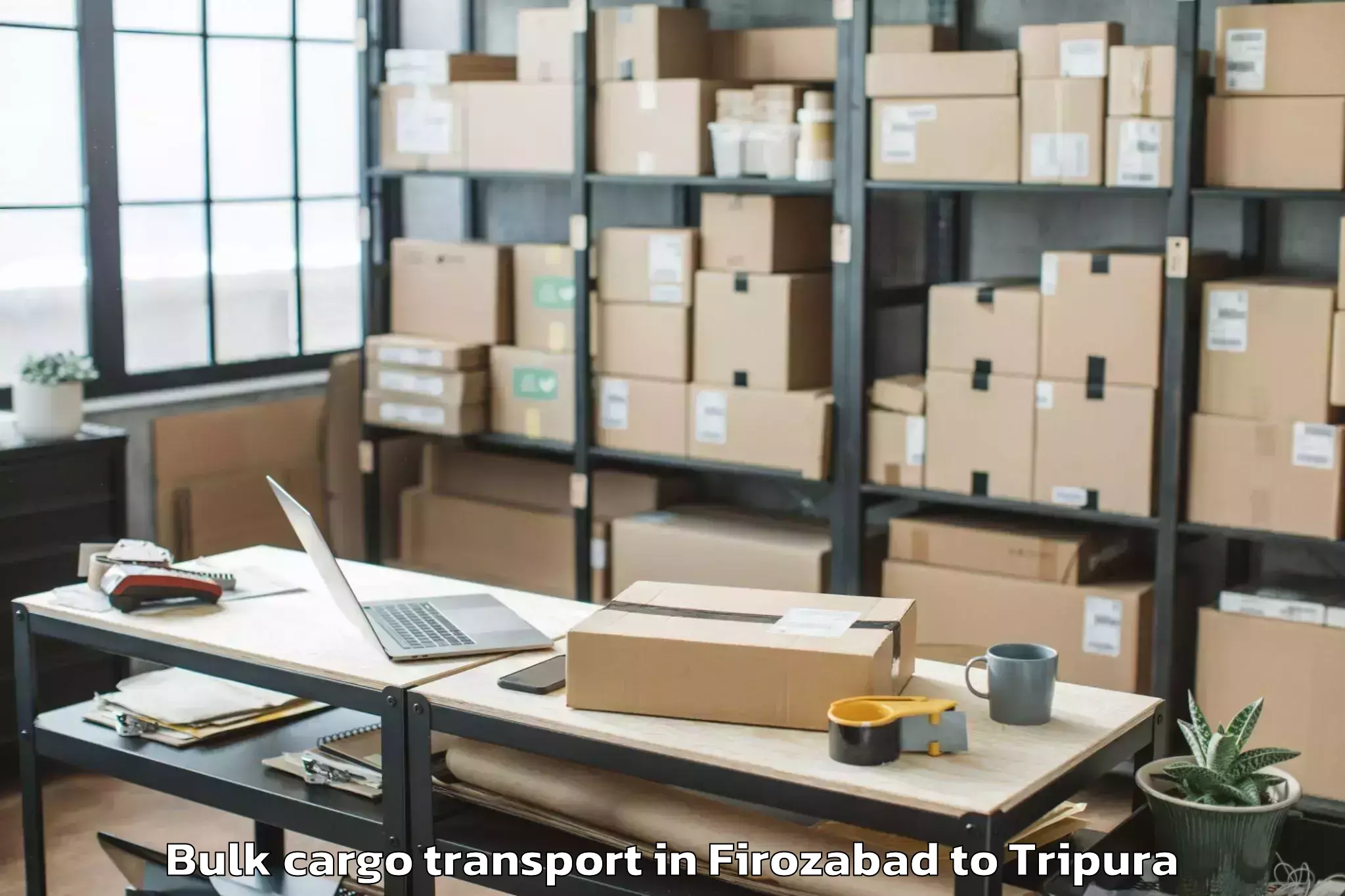 Book Firozabad to Gournagar Bulk Cargo Transport